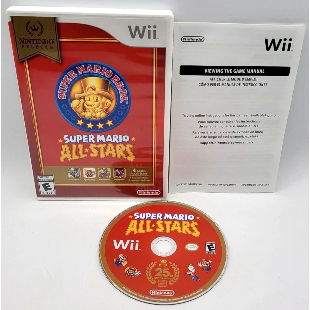 Super Mario All-Stars (Nintendo Wii, 2012) GAME‎ & CASE
